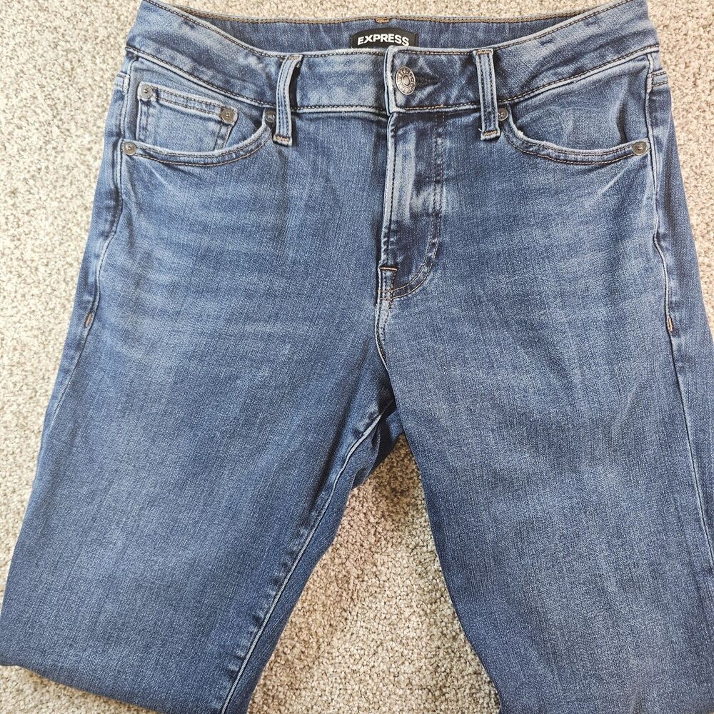 Express Jeans Mens 28x32 Blue Slim Hyper Stretch Slim Straight Denim‎ Pants